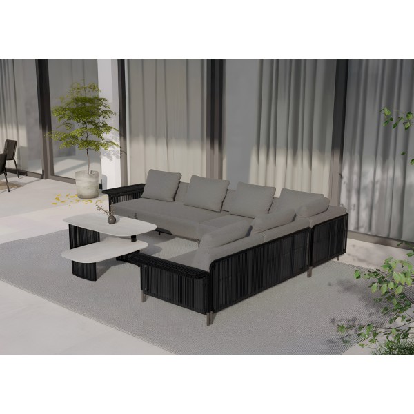 Γκρι Γωνιακός Καναπές Εξωτερικού Χώρου Γκρι Γωνιακός Καναπές Εξωτερικού Χώρου