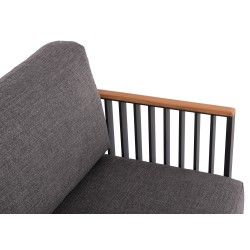 Πολυθρόνα Αλουμινίου Γκρι με Teak Μπράτσα