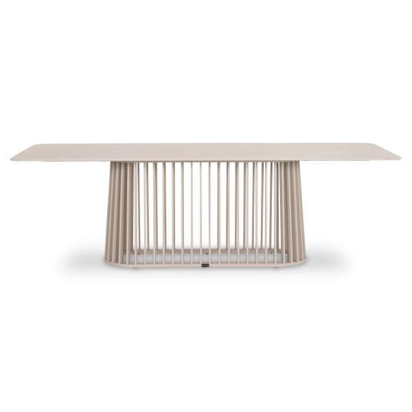 Κρεμ Τραπέζι Αλουμινίου με Sintered Stone Top