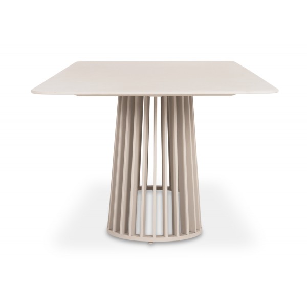 Κρεμ Τραπέζι Αλουμινίου με Sintered Stone Top