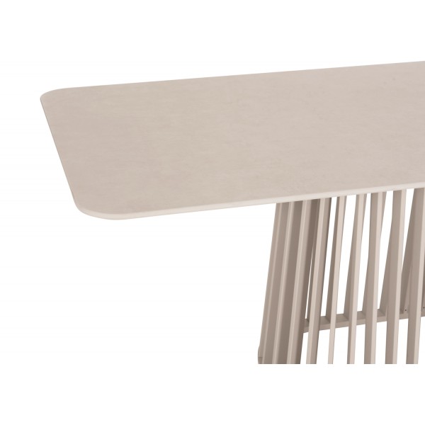 Κρεμ Τραπέζι Αλουμινίου με Sintered Stone Top