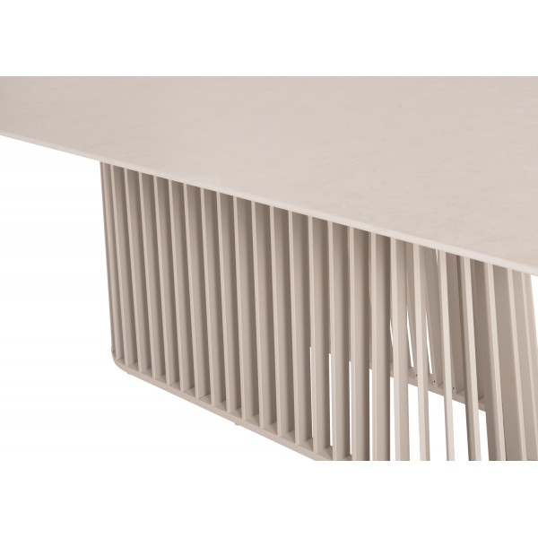 Κρεμ Τραπέζι Αλουμινίου με Sintered Stone Top