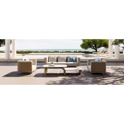 Καθιστικό Αλουμινίου με Wicker Set 4 τεμαχίων