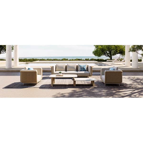 Καθιστικό Αλουμινίου με Wicker Set 4 τεμαχίων