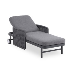 Ξαπλώστρα Αλουμινίου με Συνθετικό Rattan Γκρι