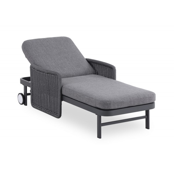 Ξαπλώστρα Αλουμινίου με Συνθετικό Rattan Γκρι