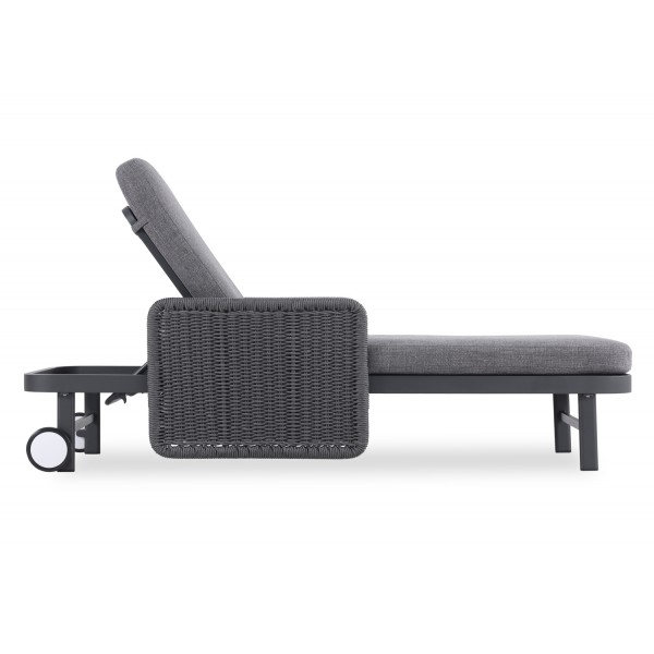 Ξαπλώστρα Αλουμινίου με Συνθετικό Rattan Γκρι