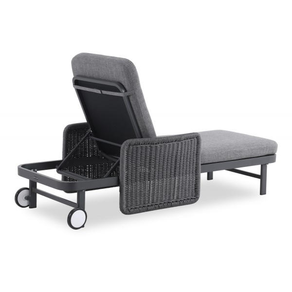 Ξαπλώστρα Αλουμινίου με Συνθετικό Rattan Γκρι