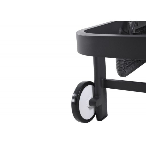 Ξαπλώστρα Αλουμινίου με Συνθετικό Rattan Γκρι