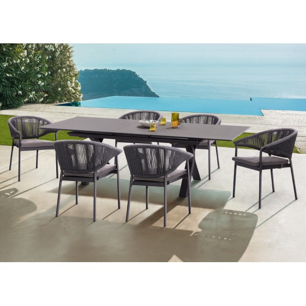 Γκρι Επεκτεινόμενο Τραπέζι Αλουμινίου 2.4Μ