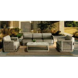 Καθιστικό Αλουμινίου Μπεζ σετ 4 τεμαχίων