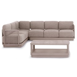 Καθιστικό Αλουμινίου Γωνιακό Μπεζ