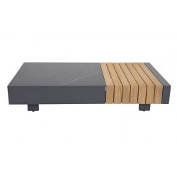 Γωνιακό Καθιστικό Αλουμινίου με Ξύλο Teak