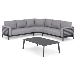 Γκρι Γωνιακός Καναπές Αλουμινίου