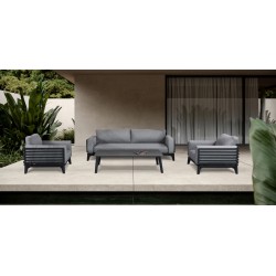 Γκρι Καθιστικό Αλουμινίου Σετ 4 τεμαχίων