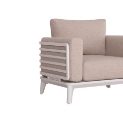 Λευκό Κρεμ Καθιστικό Αλουμινίου Σετ 4 τεμαχίων