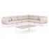 Λευκός Κρεμ Γωνιακός Καναπές Αλουμινίου