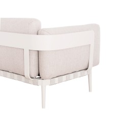 Λευκός Κρεμ Γωνιακός Καναπές Αλουμινίου