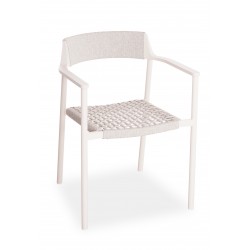 Καρέκλα Αλουμινίου σε Κρεμ Λευκό Χρώμα 