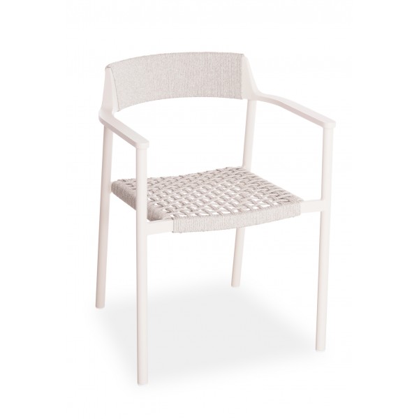 Καρέκλα Αλουμινίου σε Κρεμ Λευκό Χρώμα 