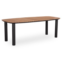 Γκρι Τραπέζι Αλουμινίου Με Ξύλο Teak