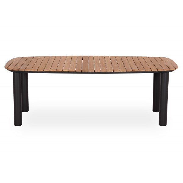 Γκρι Τραπέζι Αλουμινίου Με Ξύλο Teak