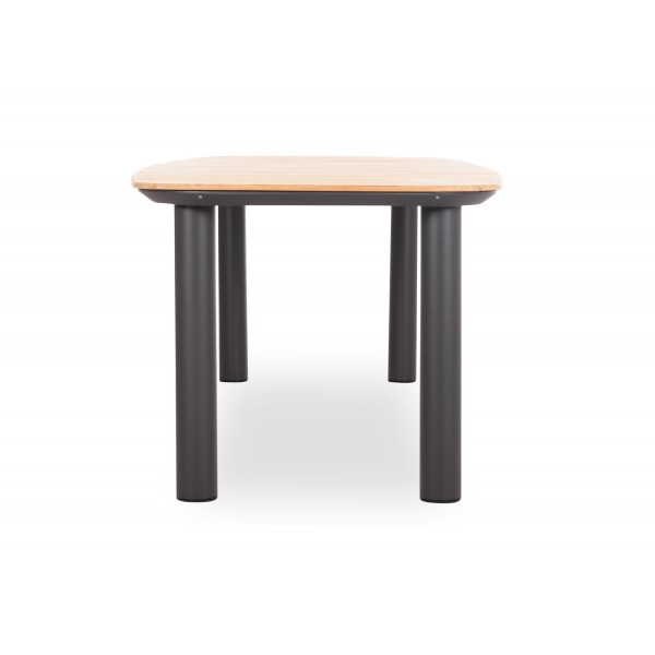 Γκρι Τραπέζι Αλουμινίου Με Ξύλο Teak