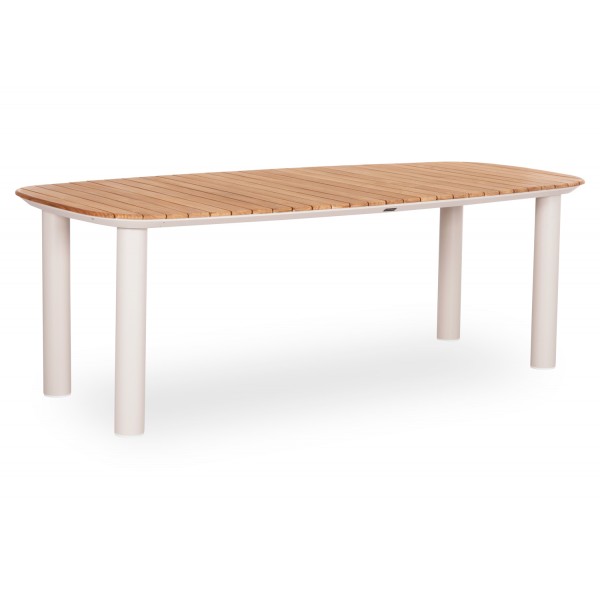 Μπεζ Τραπέζι Αλουμινίου Με Ξύλο Teak Μπεζ Τραπέζι Αλουμινίου Με Ξύλο Teak