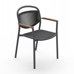 Γκρι Καρέκλα Αλουμινίου με Σχοινί Γκρι Καρέκλα Αλουμινίου με Σχοινί