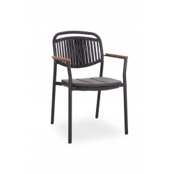 Γκρι Καρέκλα Αλουμινίου με Σχοινί 