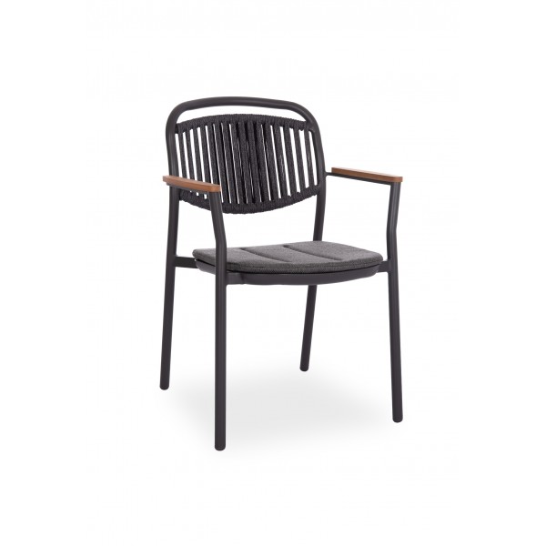 Γκρι Καρέκλα Αλουμινίου με Σχοινί 