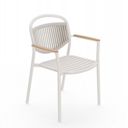 Λευκή Κρεμ Καρέκλα Αλουμινίου με Σχοινί Λευκή Κρεμ Καρέκλα Αλουμινίου με Σχοινί