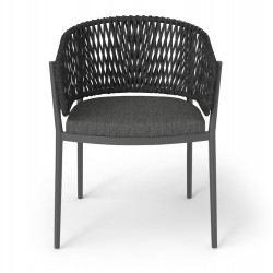 Καρέκλα Γκρι Αλουμινίου Με Γκρι Σχοινί Καρέκλα Γκρι Αλουμινίου Με Γκρι Σχοινί