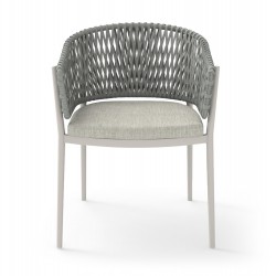 Καρέκλα Λευκή Κρεμ Αλουμινίου Με Σχοινί Καρέκλα Λευκή Κρεμ Αλουμινίου Με Σχοινί