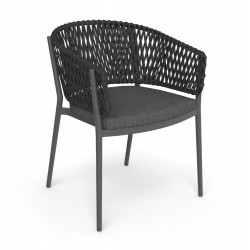 Καρέκλα Γκρι Αλουμινίου Με Γκρι Σχοινί