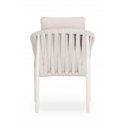 Καρέκλα Λευκή Αλουμινίου Με Μπεζ Μαξιλάρι