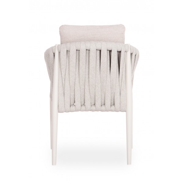 Καρέκλα Λευκή Αλουμινίου Με Μπεζ Μαξιλάρι