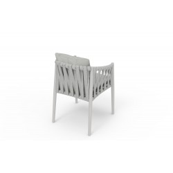 Καρέκλα Λευκή Αλουμινίου Με Μπεζ Μαξιλάρι Καρέκλα Λευκή Αλουμινίου Με Μπεζ Μαξιλάρι