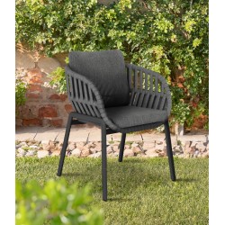 Καρέκλα Γκρι Αλουμινίου Με Γκρι Μαξιλάρι Καρέκλα Γκρι Αλουμινίου Με Γκρι Μαξιλάρι