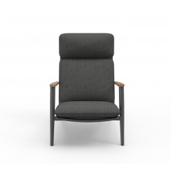 Γκρι Πολυθρόνα Αλουμινίου Με Σχοινί και Ξύλο Teak Γκρι Πολυθρόνα Αλουμινίου Με Σχοινί και Ξύλο Teak