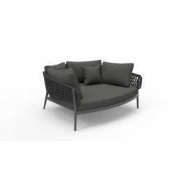 Γκρι Day Bed Αλουμινίου με Σχοινί Γκρι Day Bed Αλουμινίου με Σχοινί
