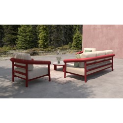 Κόκκινο Καθιστικό Αλουμινίου Σετ 4 τεμαχίων