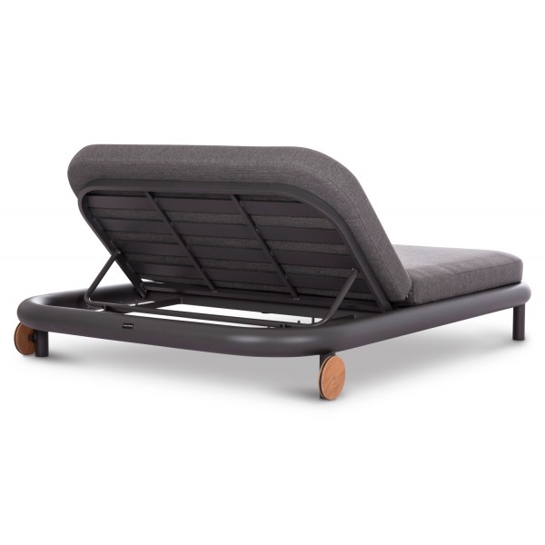 Γκρι Διπλή Ξαπλώστρα Αλουμινίου