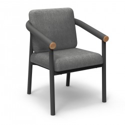 Γκρι Καρέκλα Αλουμινίου με Γκρι Μαξιλάρια