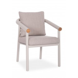 Μπεζ Καρέκλα Αλουμινίου με Μπεζ Μαξιλάρια