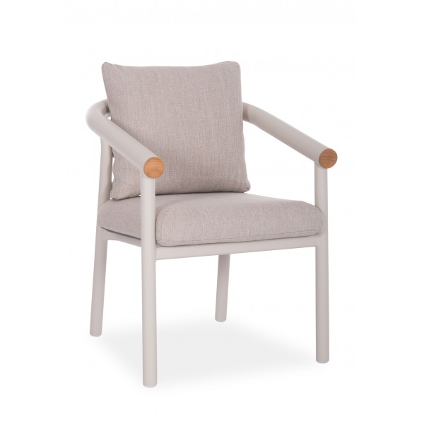 Μπεζ Καρέκλα Αλουμινίου με Μπεζ Μαξιλάρια