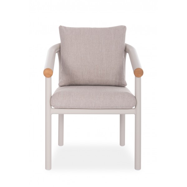 Μπεζ Καρέκλα Αλουμινίου με Μπεζ Μαξιλάρια