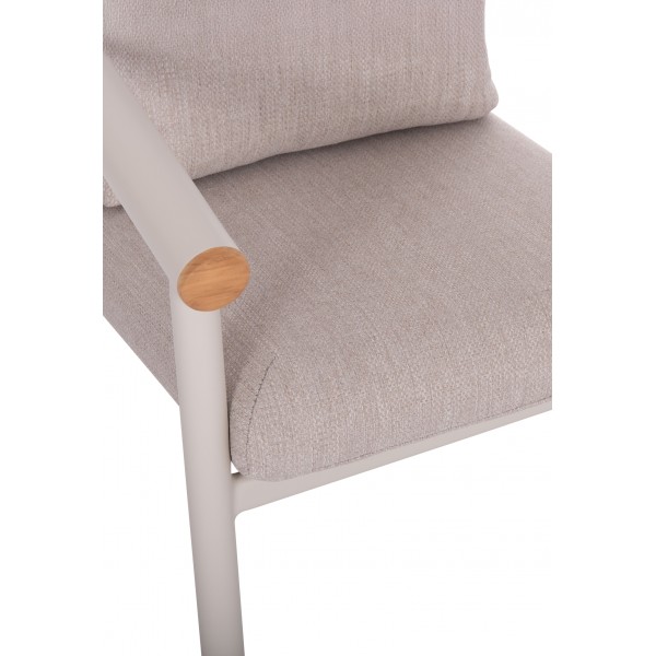 Μπεζ Καρέκλα Αλουμινίου με Μπεζ Μαξιλάρια