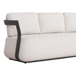 Γκρι Σαλόνι Αλουμινίου Σετ 5 τεμαχίων με Off White Μαξιλάρια