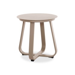 Taupe Σαλόνι Αλουμινίου Σετ 5 τεμαχίων με Off White Μαξιλάρια